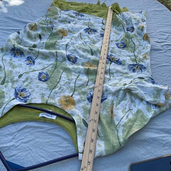 Serengeti size 2X floral fairy core layered asymmetrical hem flowy tunic - Picture 4 of 9